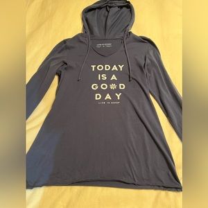 🏖️Life Is Good🏝️ Long Sleeve Tshirt Hoodie Blue Medium Today is A Good Day
